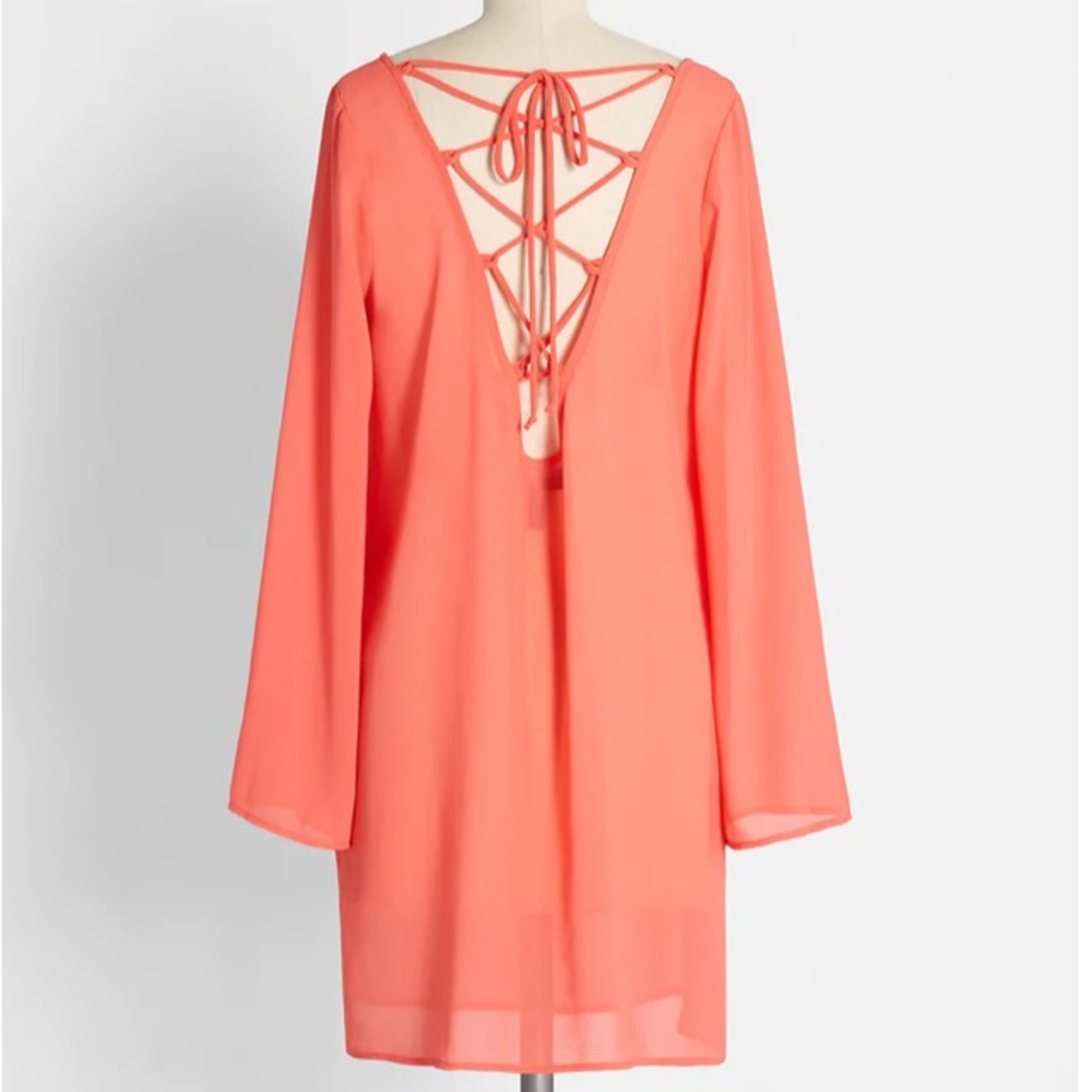 ModCloth Coral Swim Cover Up Shift Dress